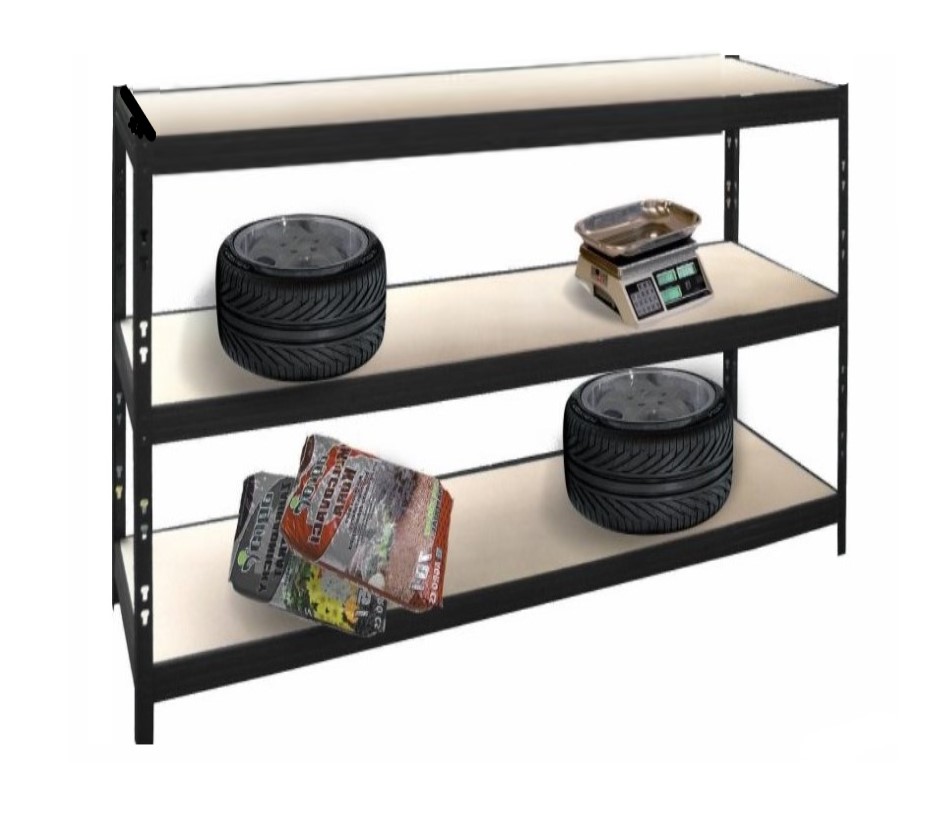 Zátěžový regál 3 - policový lakovaný 180x120x60 400Kg/police,černá