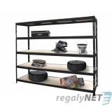 Vysokozátěžový regál 5 - policový lakovaný 180x120x60 350Kg/police, Barva-ČERNA