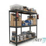 Zátěžový regál 3 - policový lakovaný 180x120x60 400Kg/police,černá