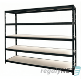 Vysokozátěžový regál 5 - policový lakovaný 180x120x60 350Kg/police, Barva-ČERNA